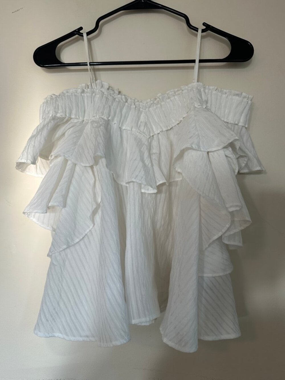 Snidel White Ruffled Off-Shoulder Blouse One Size Japan